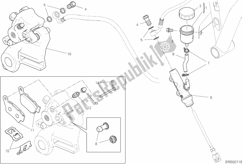 All parts for the Rear Brake System of the Ducati Scrambler Icon Dark 803 2020